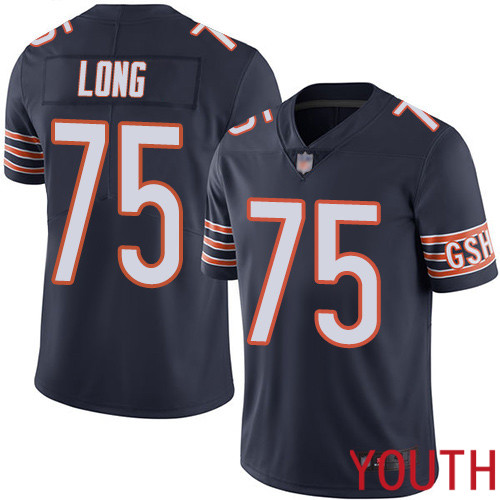 Chicago Bears Limited Navy Blue Youth Kyle Long Home Jersey NFL Football 75 Vapor Untouchable